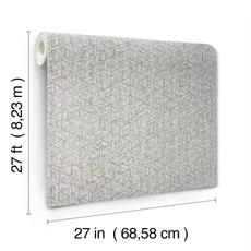 Kép 4/5 - York Fényes geometriai mintás mdoern kék-ezüst vinyl tapéta Rune High Performance Vinyl Pewter 68,58 cm X 8,22 m
