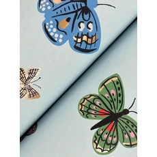 Kép 3/7 - York Bájos pillangós világoskék vlies tapéta finom arany részletekkel Butterfly House Light Blue 68,58 cm X 8,22 m