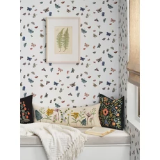 Kép 2/7 - York Bájos pillangós fehér-színes vlies tapéta finom arany részletekkel Butterfly House White 68,58 cm X 8,22 m