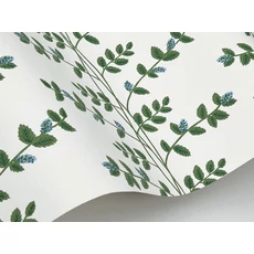 Kép 5/7 - York Kúszó levelek fehér-zöld vlies tapéta arany részletekkel Climbing Vine White & Blue 68,58 cm X 8,22 m