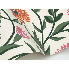 Kép 5/7 - York Vadvirágos piros-zöld vlies tapéta Aster Linen-Coral 68,58 cm X 8,22 m
