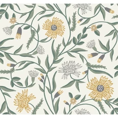 Kép 1/7 - York Vadvirágos bézs-arany vlies tapéta Aster Linen-Gold 68,58 cm X 8,22 m