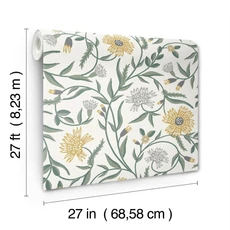 Kép 6/7 - York Vadvirágos bézs-arany vlies tapéta Aster Linen-Gold 68,58 cm X 8,22 m