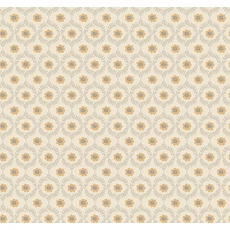 Kép 1/7 - York Apró virág mintás pöttyös arany-bézs vlies tapéta Emma Linen 68,58 cm X 8,22 m