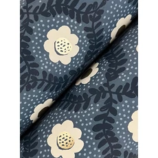 Kép 3/7 - York Apró virág mintás pöttyös kék-arany vlies tapéta Emma Navy 68,58 cm X 8,22 m