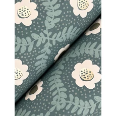 Kép 3/7 - York Apró virág mintás pöttyös zöld-arany vlies tapéta Emma Slate 68,58 cm X 8,22 m