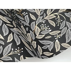 Kép 5/7 - York Modern levélmintás fekete vlies tapéta Willowberry Black 52 cm X 10 m