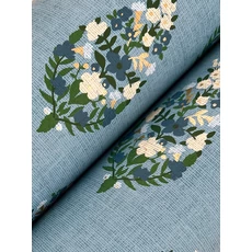 Kép 3/7 - York Virágos kasmír mintás kék vlies tapéta Paisley Blue 68,58 cm X 8,22 m