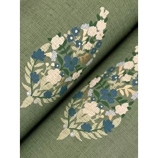 Kép 3/7 - York Virágos kasmír mintás zöld vlies tapéta Paisley Green 68,58 cm X 8,22 m