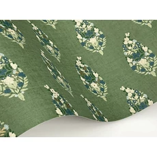 Kép 5/7 - York Virágos kasmír mintás zöld vlies tapéta Paisley Green 68,58 cm X 8,22 m