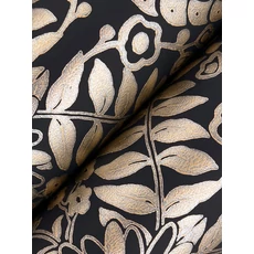 Kép 3/7 - York Ananászos damaszk mintás fekete-arany vlies tapéta Pineapple Damask Black/Gold 68,58 cm X 8,22 m