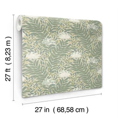 Kép 6/7 - York Virágmintás zöld-bézs vlies tapéta Highgrove tapéta Linen 68,58 cm X 8,22 m