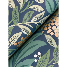 Kép 3/7 - York Virágmintás kék-zöld vlies tapéta Highgrove tapéta Navy 68,58 cm X 8,22 m