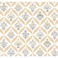 Kép 1/7 - York Vintage virágos rácsos arany-szürke vlies tapéta Estee Garden Gold Multi 68,58 cm X 8,22 m