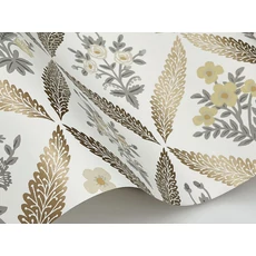 Kép 5/7 - York Vintage virágos rácsos arany-szürke vlies tapéta Estee Garden Gold Multi 68,58 cm X 8,22 m