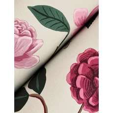 Kép 3/7 - York Rózsa mintás lila-bézs vlies tapéta Roses Linen 68,58 cm X 8,22 m