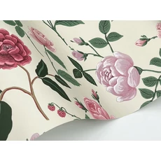 Kép 5/7 - York Rózsa mintás lila-bézs vlies tapéta Roses Linen 68,58 cm X 8,22 m