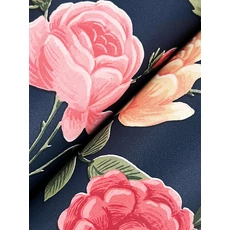 Kép 3/7 - York Rózsa mintás sötétkék-sárga vlies tapéta Roses Navy 68,58 cm X 8,22 m