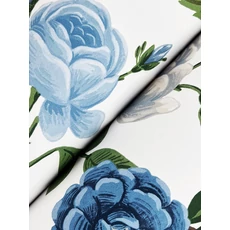 Kép 3/7 - York Rózsa mintás kék-fehér vlies tapéta Roses Blue-White 68,58 cm X 8,22 m