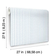 Kép 6/7 - York Hullámos kék vlies tapéta Rickrack Blue 68,58 cm X 8,22 m