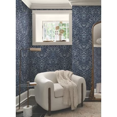 Kép 2/5 - York Vadvirágos kék vlies tapéta Garden Terrace Blues  68,58 cm X 8,23 m