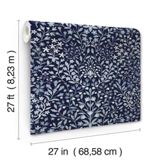 Kép 4/5 - York Vadvirágos kék vlies tapéta Garden Terrace Blues  68,58 cm X 8,23 m