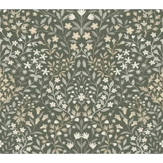 Kép 1/5 - York Vadvirágos olivazöld vlies tapéta Garden Terrace Olive 68,58 cm X 8,23 m