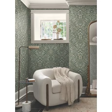 Kép 2/5 - York Vadvirágos olivazöld vlies tapéta Garden Terrace Olive 68,58 cm X 8,23 m