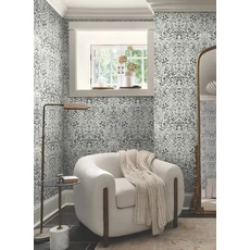 Kép 2/5 - York Vadvirágos fekete-fehér vlies tapéta Garden Terrace Black/White 68,58 cm X 8,23 m