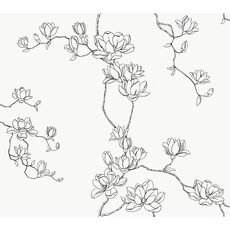 Kép 1/5 - York Magnóliák sziluettje fekete-fehér vlies tapéta Magnolia Branches Black 68,58 cm X 8,22 m