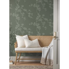 Kép 2/5 - York Magnóliák sziluettje zöld vlies tapéta Magnolia Branches Pine 68,58 cm X 8,22 m