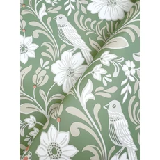 Kép 3/5 - York Szecessziós stílusú madaras zöld vlies tapéta Colette Bright Green 52 cm X 10 m