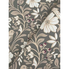 Kép 3/5 - York Szecessziós stílusú madaras sötétszürke-bézs vlies tapéta Colette Charcoal 52 cm X 10 m