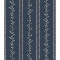 Kép 1/5 - York Csíkos virágos kék vlies tapéta Everleigh Navy 52 cm X 10 m