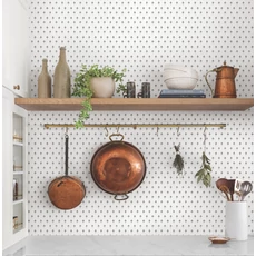 Kép 2/5 - York Apró mintás romantikus fekete-fehér vlies tapéta Charm Black/White 52 cm X 10 m