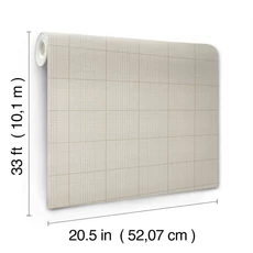 Kép 4/5 - York Kockás bézs vlies tapéta Windsor Ivory 52 cm X 10 m
