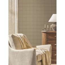 Kép 2/5 - York Kockás barna vlies tapéta Windsor Mocha 52 cm X 10 m