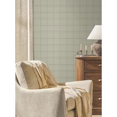 Kép 2/5 - York Kockás tóp színű vlies tapéta Windsor Taupe 52 cm X 10 m