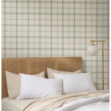 Kép 2/6 - York Klasszikus kockás zöld-bézs vlies tapéta Hunter Green 52 cm X 10 m