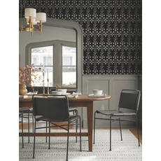 Kép 2/5 - York Koloniál stílusú fekete vlies tapéta Lydia Black 52 cm X 10 m