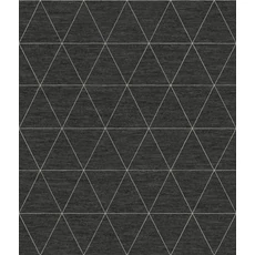 Kép 1/5 - York Geometrikus modern fekete vlies tapéta Ridge Midnight 52 cm X 10 m