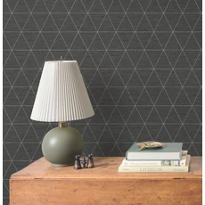 Kép 2/5 - York Geometrikus modern fekete vlies tapéta Ridge Midnight 52 cm X 10 m