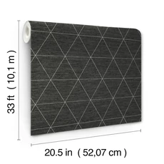 Kép 4/5 - York Geometrikus modern fekete vlies tapéta Ridge Midnight 52 cm X 10 m