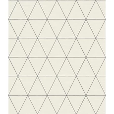Kép 1/5 - York Geometrikus modern fekete-fehér vlies tapéta Ridge White/Black 52 cm X 10 m