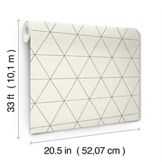 Kép 4/5 - York Geometrikus modern fekete-fehér vlies tapéta Ridge White/Black 52 cm X 10 m