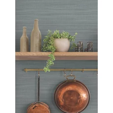 Kép 2/5 - York Kopott hatású kék vlies tapéta Washed Linen Denim 52 cm X 10 m