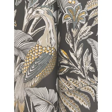 Kép 5/5 - York Virágos fekete vlies tapéta darumadarakkal Heronwood Black 68,58 cm X 8,22 m