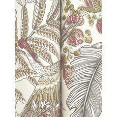 Kép 5/5 - York Virágos zöld-bézs vlies tapéta darumadarakkal Heronwood Mulberry 68,58 cm X 8,22 m