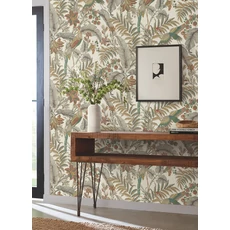 Kép 2/5 - York Virágos színes vlies tapéta darumadarakkal Heronwood Sedona 68,58 cm X 8,22 m