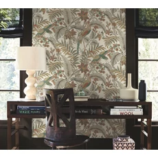 Kép 3/5 - York Virágos színes vlies tapéta darumadarakkal Heronwood Sedona 68,58 cm X 8,22 m